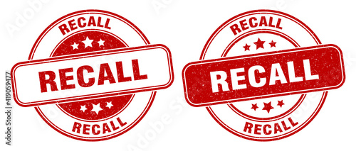recall stamp. recall label. round grunge sign