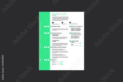 Vector minimalist cv / resume template - minimalistic black and white version