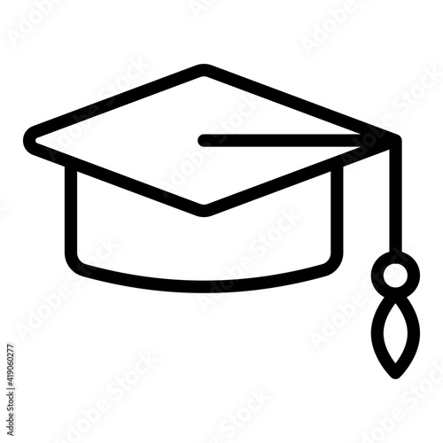 Academic cap icon in modern style, mortarboard