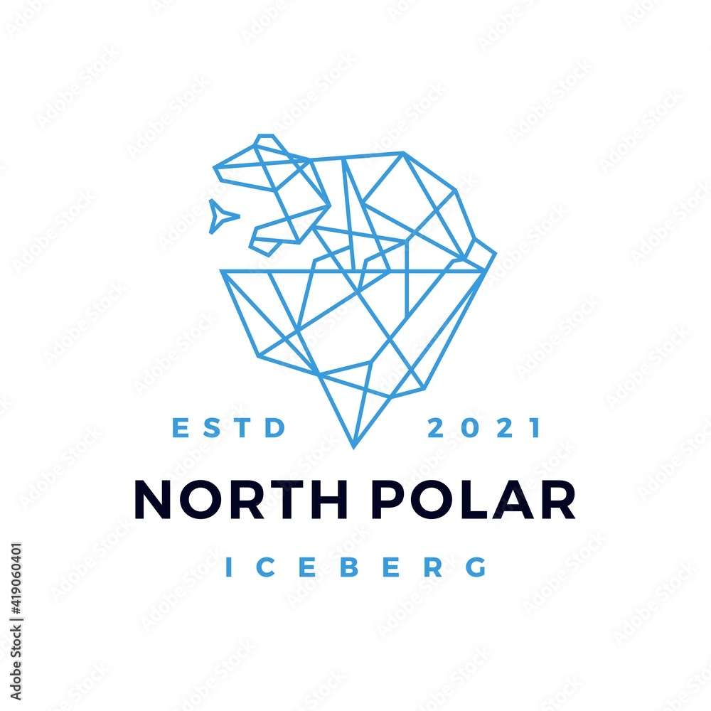 north star polar bear ice berg geometric polygonal logo vector icon illustration north star polar bear ice berg geometric polygonal logo vector icon illustration