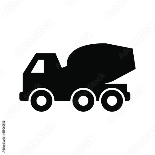 Concrete mixer truck icon