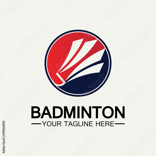 Badminton Logo vector icon illustration design template.Badminton Shuttlecock icon logo.Badminton sport logo template vector. Sport club logo concept