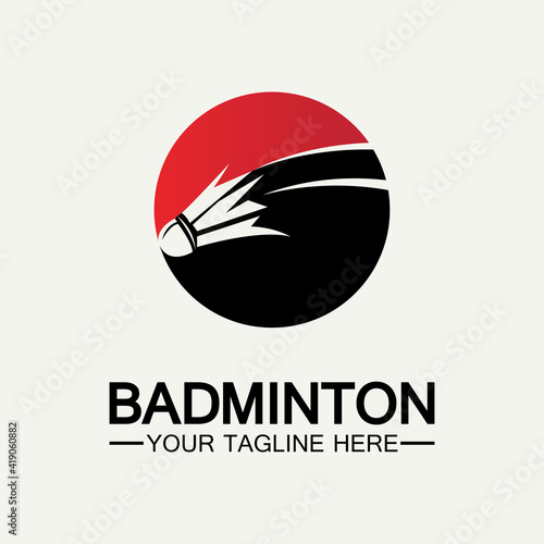 Badminton Logo vector icon illustration design template.Badminton Shuttlecock icon logo.Badminton sport logo template vector. Sport club logo concept
