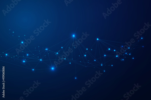 Abstract connect dots, Polygonal background. Technology hi tech connecting digital data design concept, vector illustration