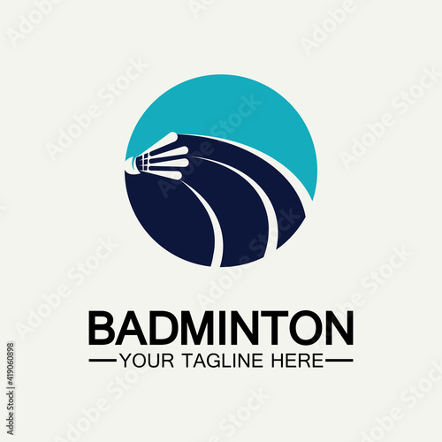 Badminton Logo vector icon illustration design template.Badminton Shuttlecock icon logo.Badminton sport logo template vector. Sport club logo concept