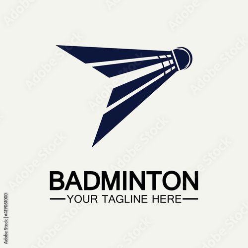 Badminton Logo vector icon illustration design template.Badminton Shuttlecock icon logo.Badminton sport logo template vector. Sport club logo concept