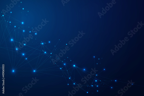 Abstract connect dots, Polygonal background. Technology hi tech connecting digital data design concept, vector illustration