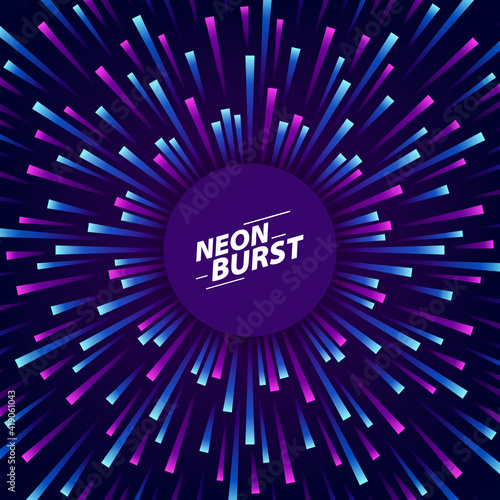 big data analysis gradient neon burst purple cyan blue burst flare wave radial energy. retro modern technology