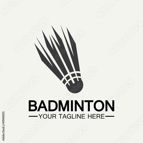 Badminton Logo vector icon illustration design template.Badminton Shuttlecock icon logo.Badminton sport logo template vector. Sport club logo concept