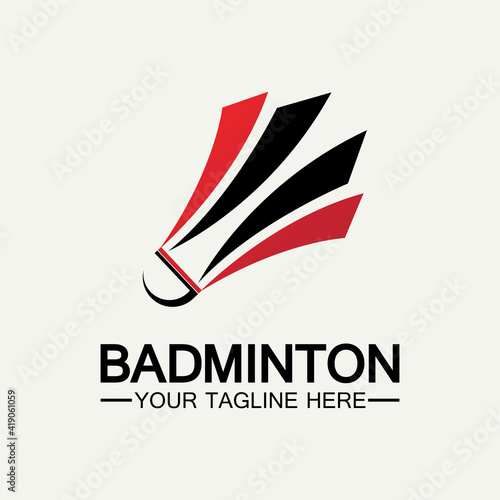 Badminton Logo vector icon illustration design template.Badminton Shuttlecock icon logo.Badminton sport logo template vector. Sport club logo concept
