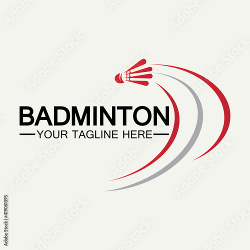 Badminton Logo vector icon illustration design template.Badminton Shuttlecock icon logo.Badminton sport logo template vector. Sport club logo concept