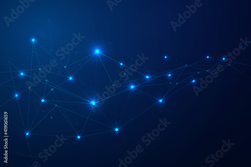 Abstract connect dots, Polygonal background. Technology hi tech connecting digital data design concept, vector illustration