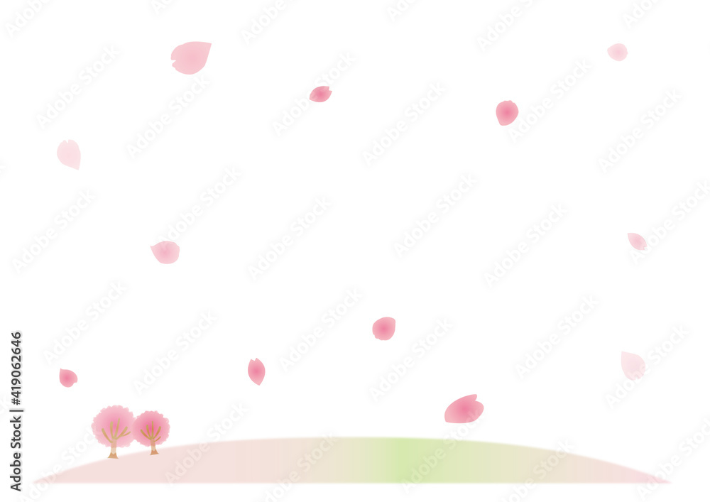 桜の木白背景