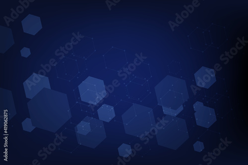 Abstract hexagonal molecular structures technology background. Vector illustration