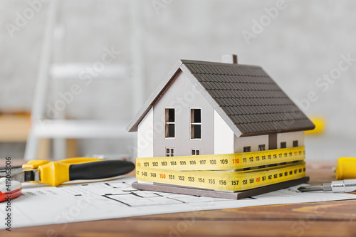 Model of new house with mea...