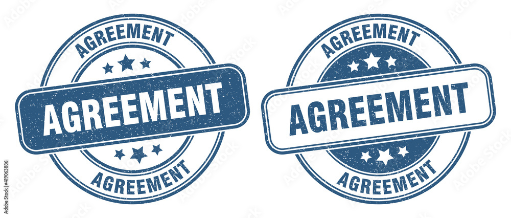 Obraz premium agreement stamp. agreement label. round grunge sign
