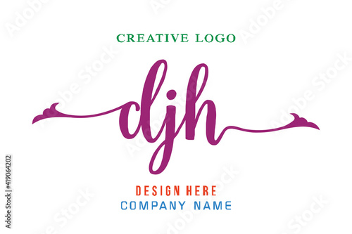 DJH lettering logo is simple, easy to understand and authoritative photo