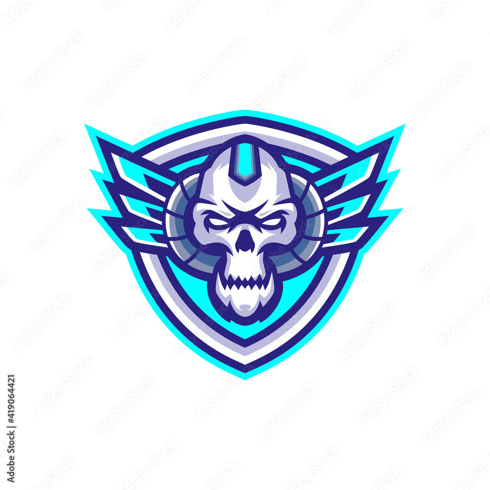 Fototapeta premium Skull Cyborg Esports Logo Templates