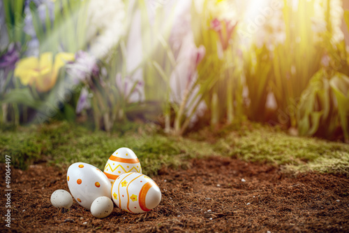 Canvas Print Decorated easter eggs