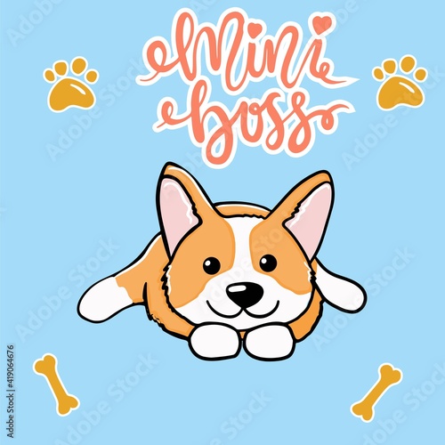 Corgi dog Cute welsh corgi vector cartoon illustration isolated on white background. Funny corgi butt modern flat design element for badges, labels, cards