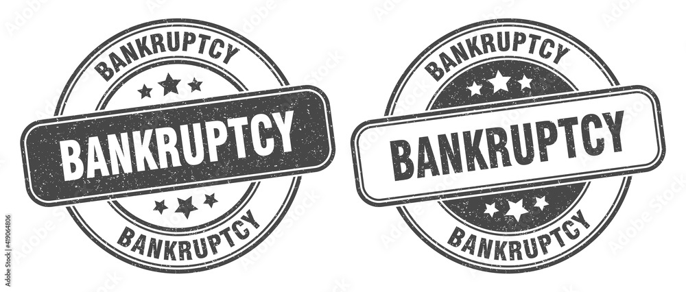 Fototapeta premium bankruptcy stamp. bankruptcy label. round grunge sign