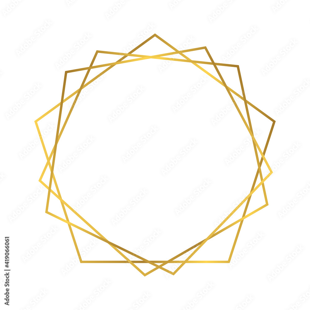Gold geometric polygonal frame
