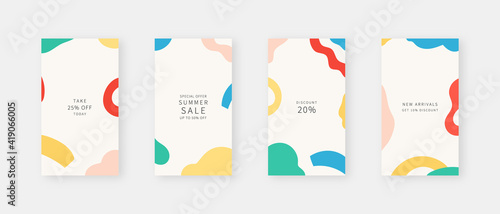 Social media template. Trendy editable social media stories template. Mockup isolated. Template design. Vector illustration.