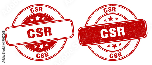 csr stamp. csr label. round grunge sign