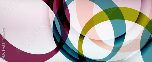 Ring geometric shapes, o letter repetition wallpaper. Abstract background for business or technology presentations, internet posters or web brochure covers