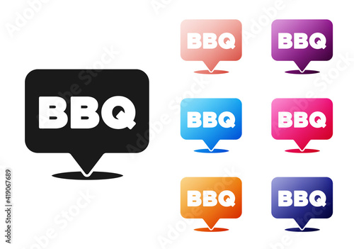 Paper cut Barbecue icon isolated on grey background. Heat symbol. BBQ grill party. Paper art style. Vector.