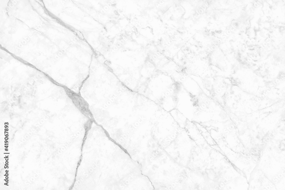 Obraz premium metallic white grey marble effect texture background, counter top view of natural tiles stone floor in luxury seamless glitter pattern.