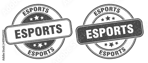 esports stamp. esports label. round grunge sign