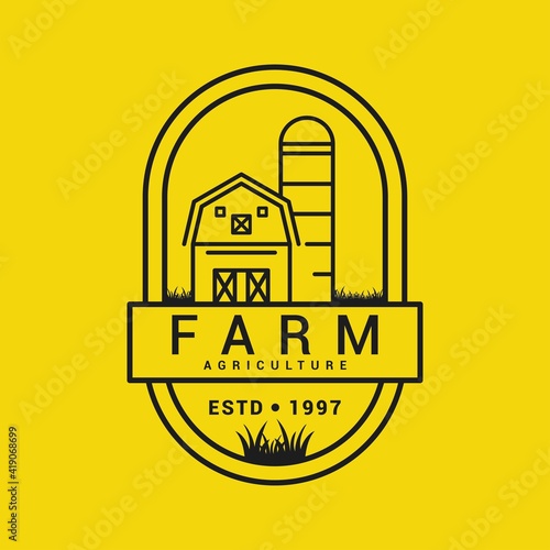 Farm logo icon vector template. Simple design farm logo vector.