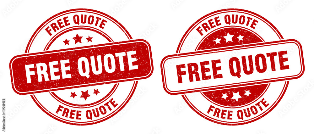 free quote stamp. free quote label. round grunge sign free quote stamp. free quote label. round grunge sign