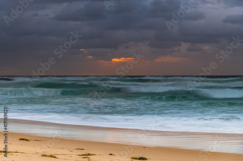 Rainy day moody seascape