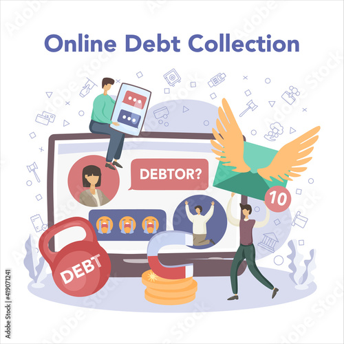 Debt collector online service or platform. Collecting agency looking