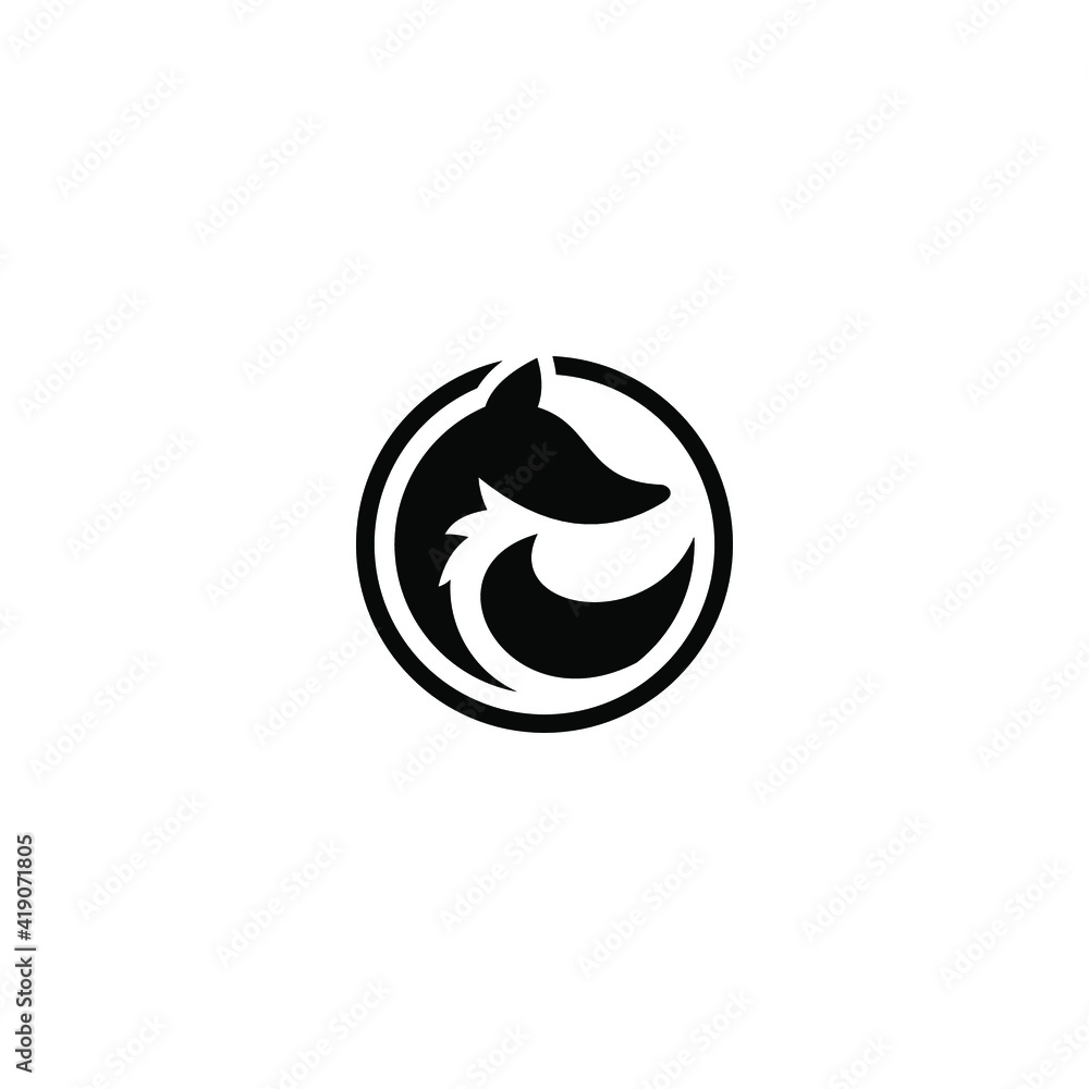 fox art back view logo fox art back view logo