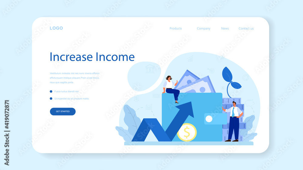 Bookkeeper web banner or landing page. Professional accountant Stock