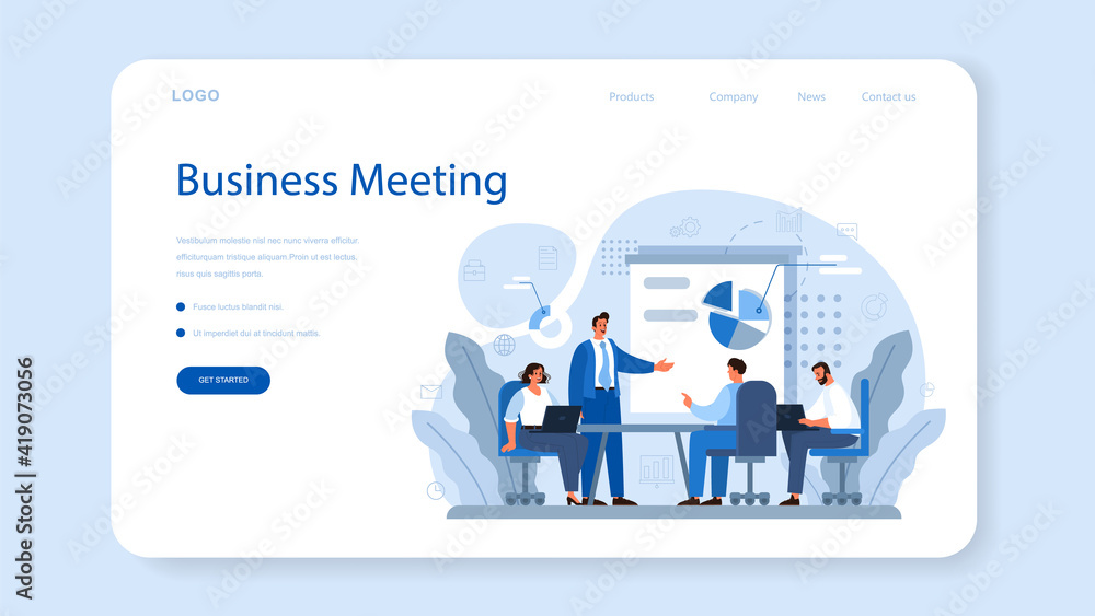 Business negotiations web banner or landing page. Business planning Business negotiations web banner or landing page. Business planning
