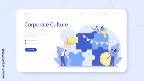 Corporate culture web banner or landing page. Corporate relations.