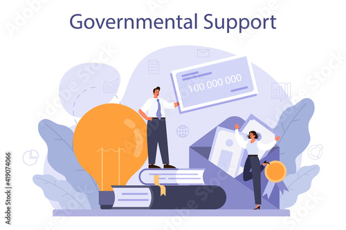 Governmental support. Business bank loan from a government photo