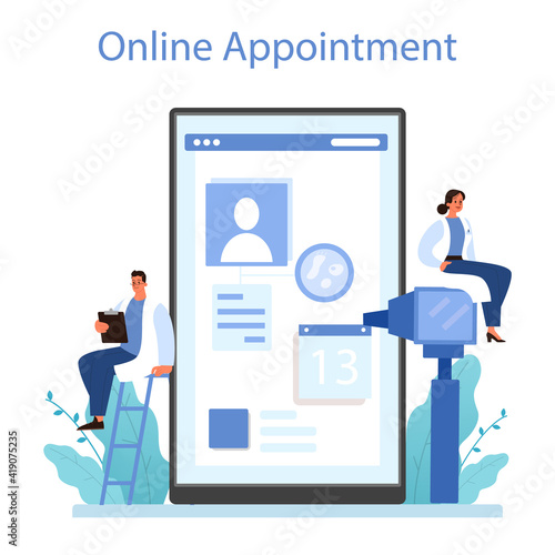 Otorhinolaryngologist online service or platform. Healthcare concept