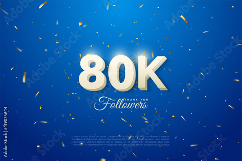 80k followers with a shining figure illustration on the top.