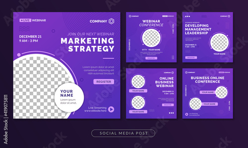 Business webinar social media post template