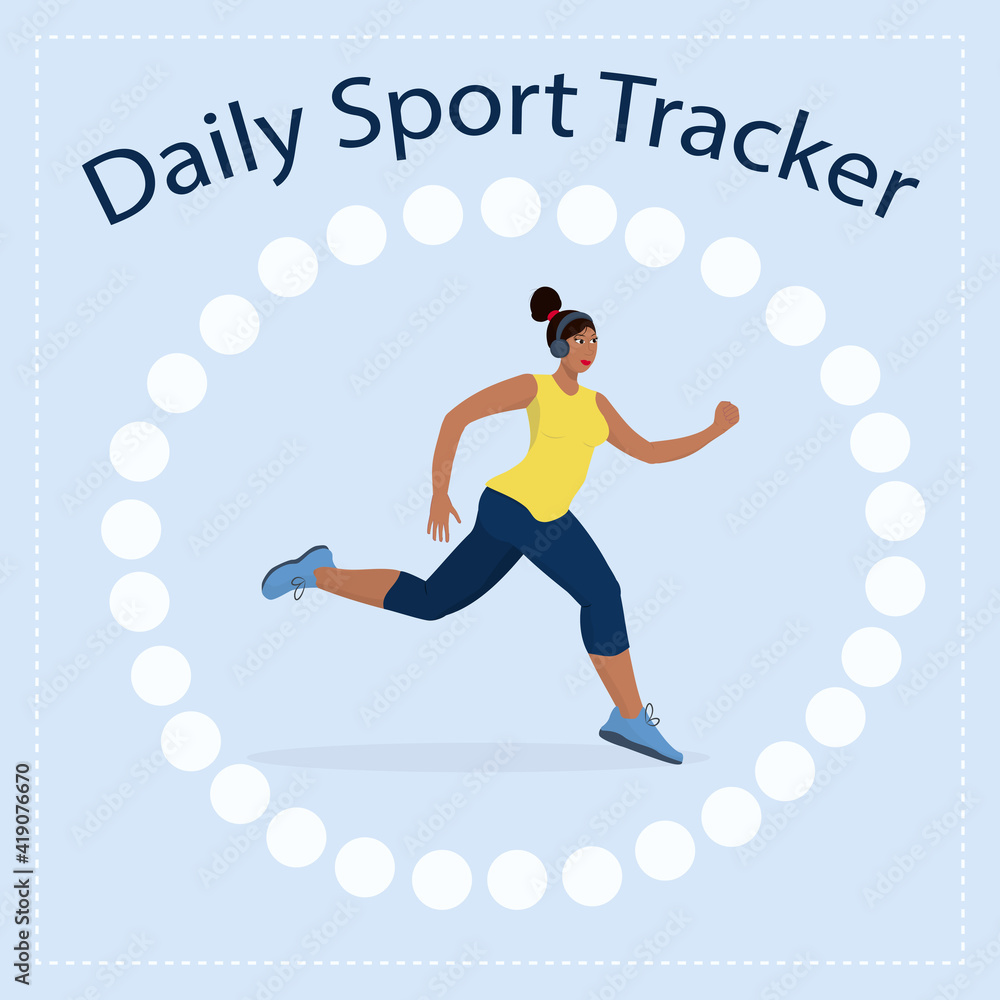 a habit tracker for daily sports and jogging. 30 day challenge, a healthy lifestyle concept