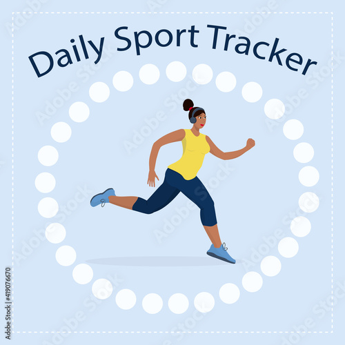 a habit tracker for daily sports and jogging. 30 day challenge, a healthy lifestyle concept