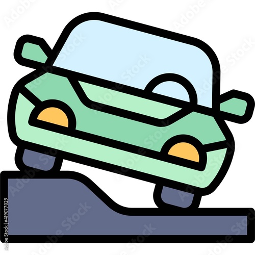 Pavement parking icon, Parking lot related vector photo