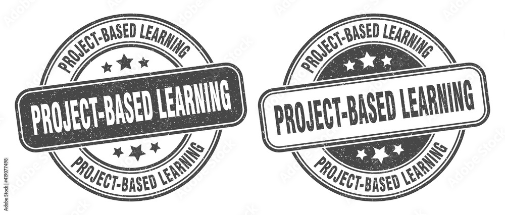 project-based learning stamp. project-based learning label. round grunge sign