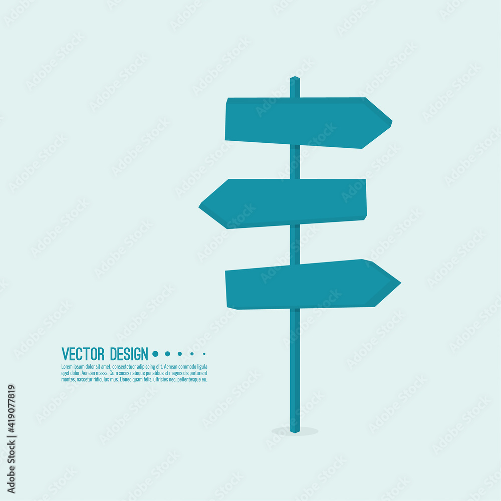 Vector background with signpost arrows to the right and left. Choice of direction. Vector background with signpost arrows to the right and left. Choice of direction.