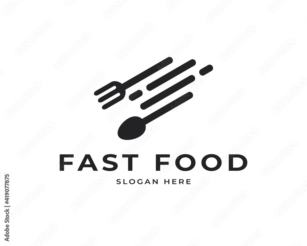 Fast food vector logo design. Fast delivery service tech logo icon design Fast food vector logo design. Fast delivery service tech logo icon design